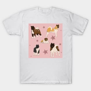 Akita American Pattern Pink T-Shirt